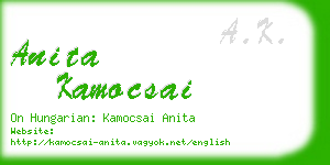 anita kamocsai business card